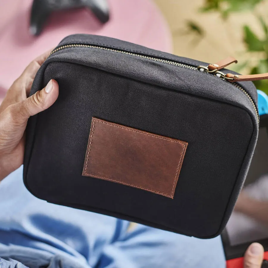 Canvas and Leather Nintendo Switch Case