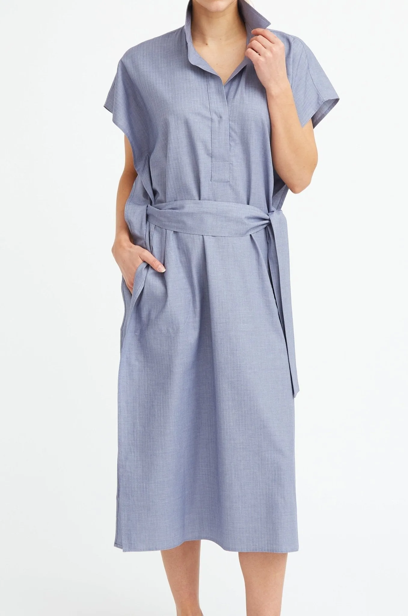 CAP SLEEVE JAMIE DRESS IN COTTON POPLIN