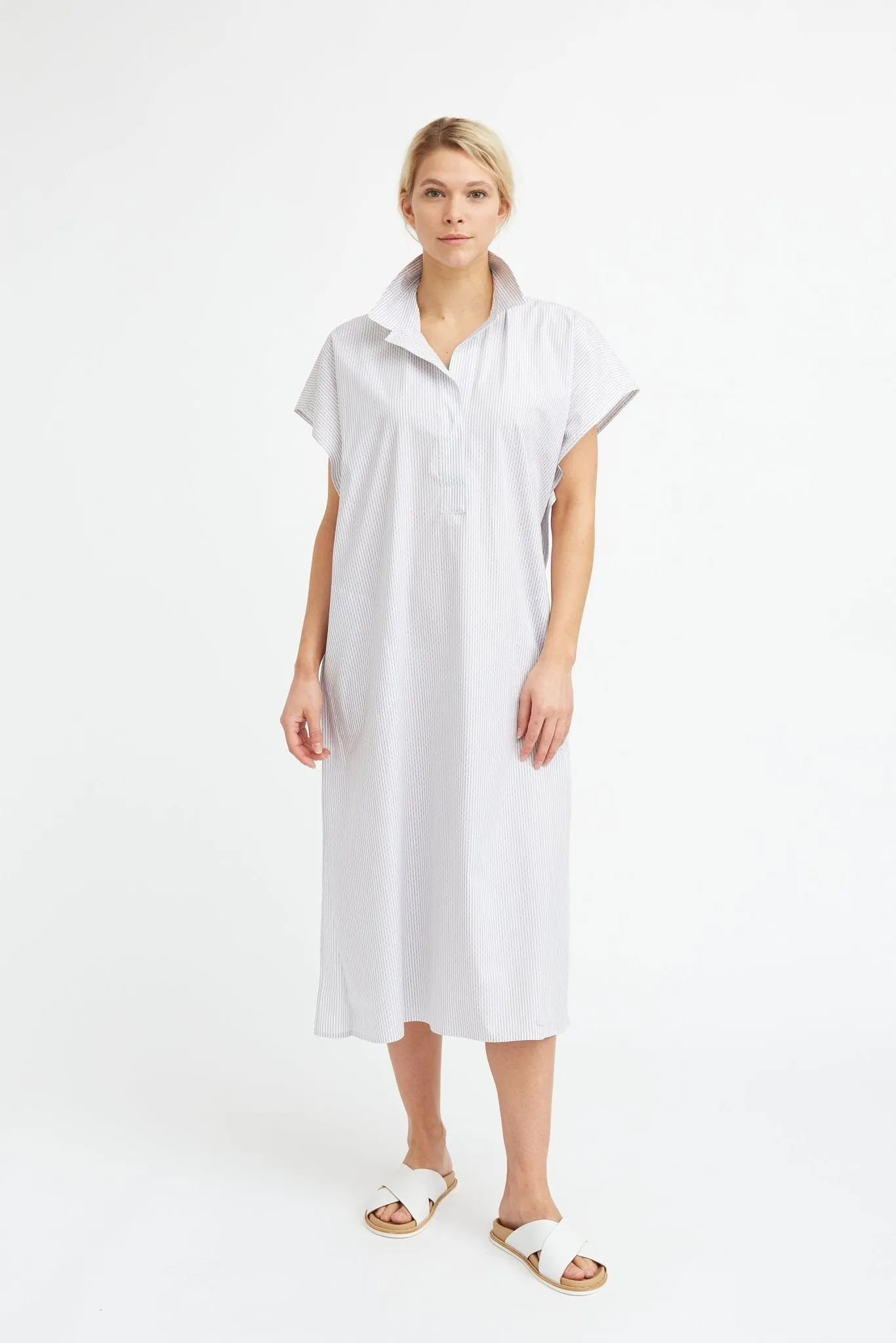 CAP SLEEVE JAMIE DRESS IN COTTON POPLIN