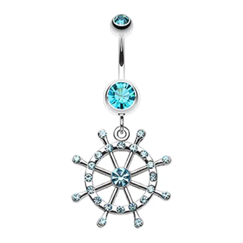 Caribbean Boat Wheel Belly Dangle