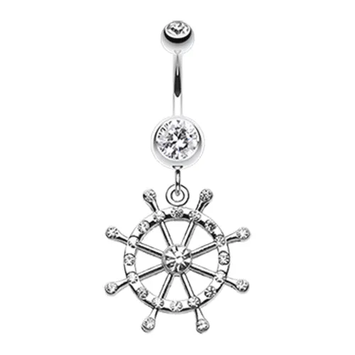 Caribbean Boat Wheel Belly Dangle