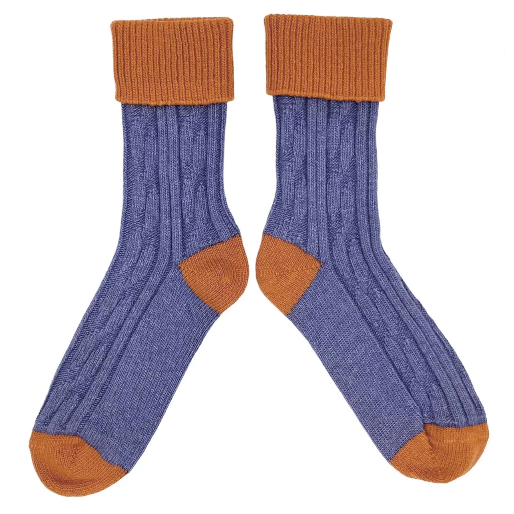 Cashmere Slouch Socks - Lilac & Saffron