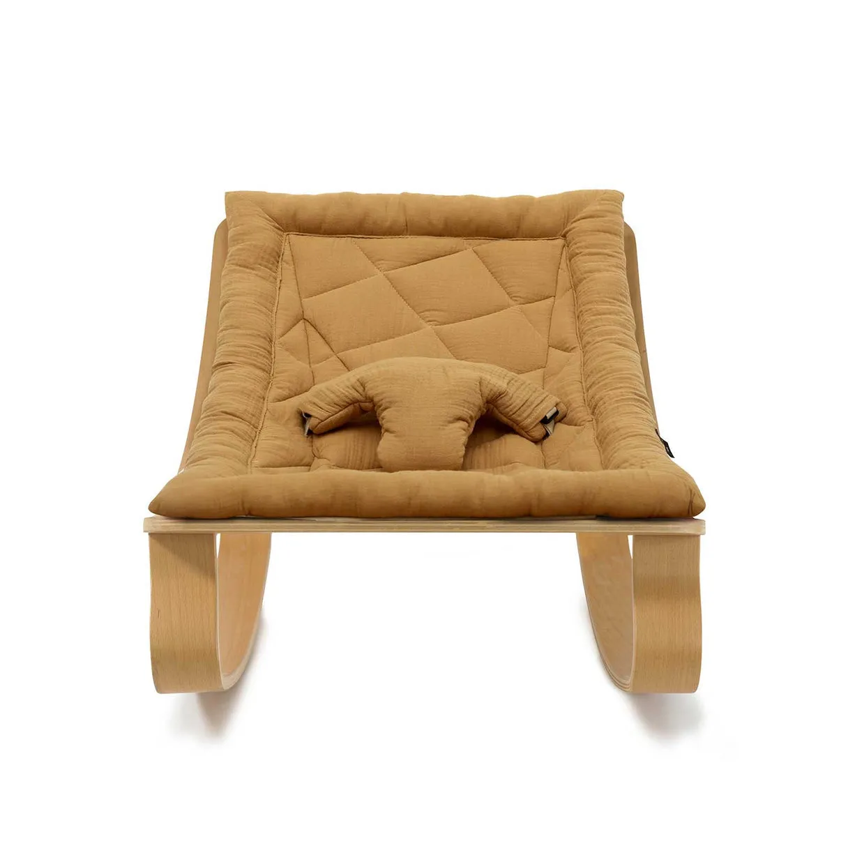 Charlie Crane Levo Baby Rocker in Beech with Camel Cushion