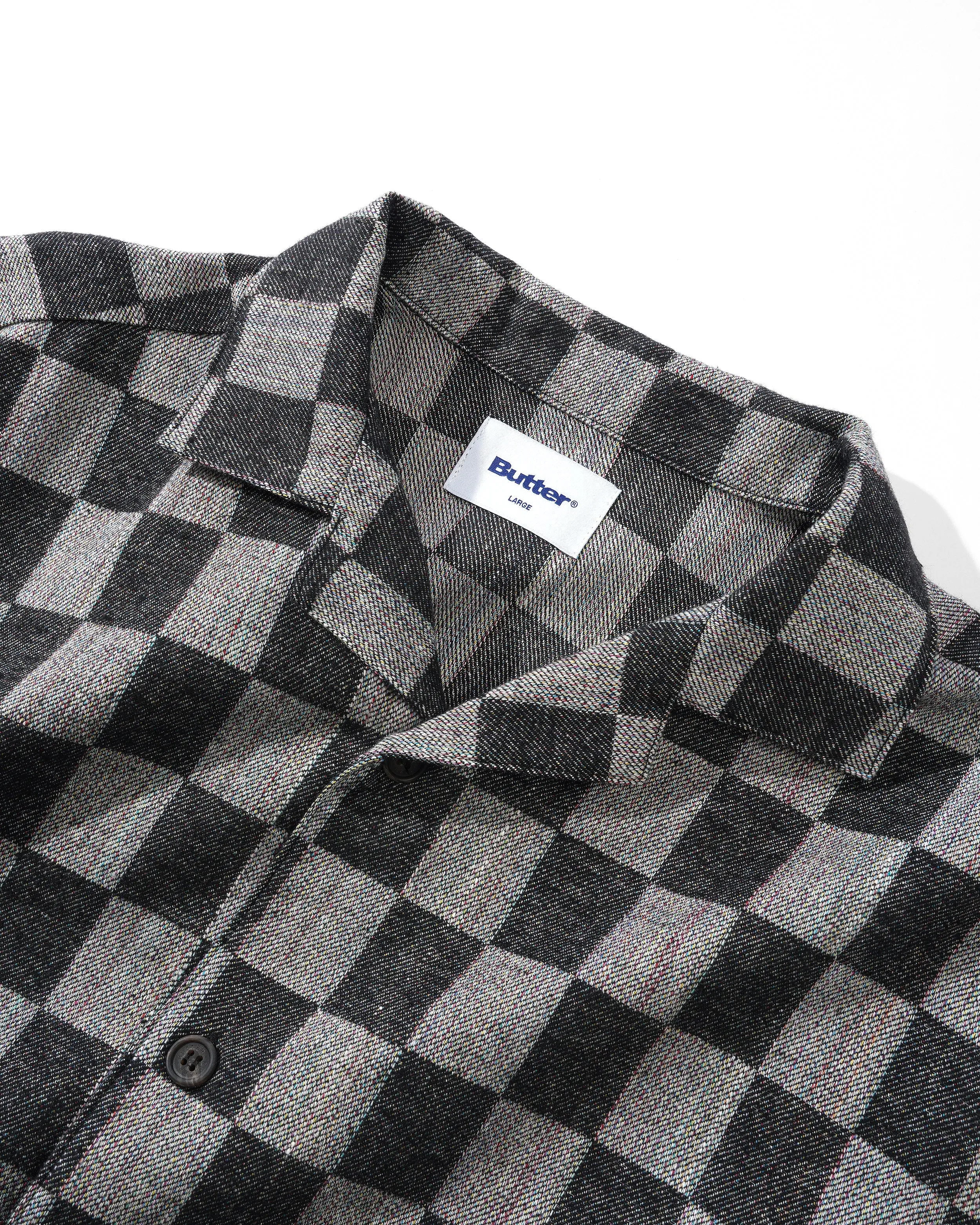 Checker Vacation S/S Shirt, Black