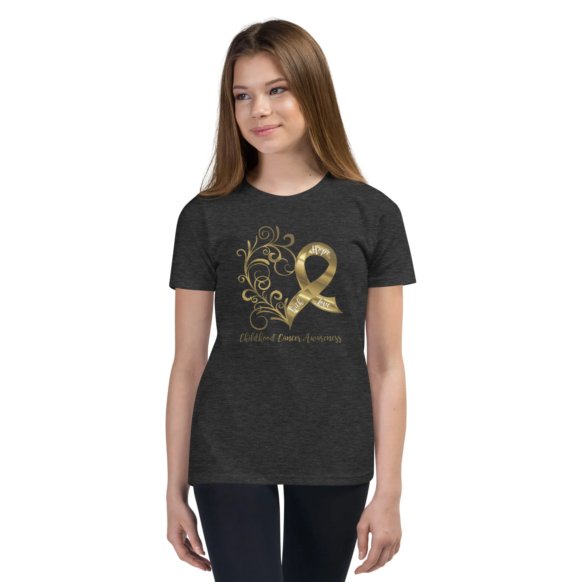 Childhood Cancer Awareness Youth Short Sleeve T-Shirt - Several Colors Available