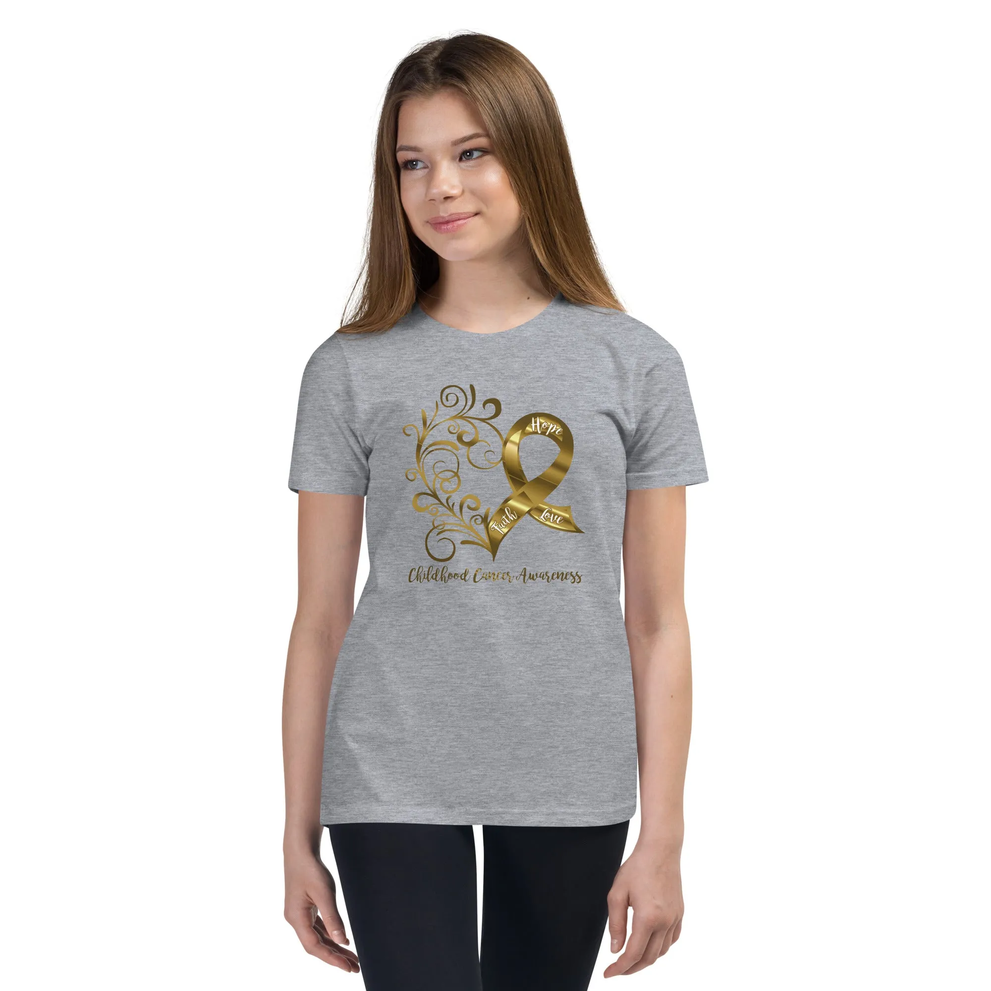 Childhood Cancer Awareness Youth Short Sleeve T-Shirt - Several Colors Available