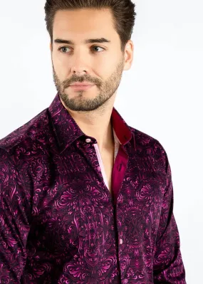 Claudio Lugli Men's Ornament Shirt Fuchsia