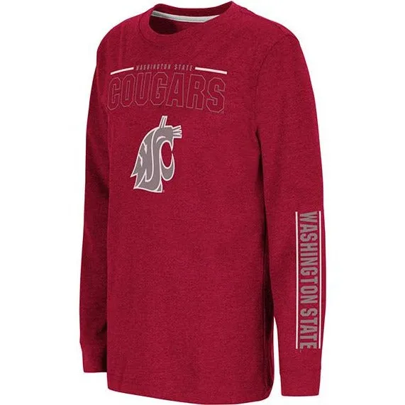 Colosseum Crimson Youth Washington State Long Sleeve Shirt