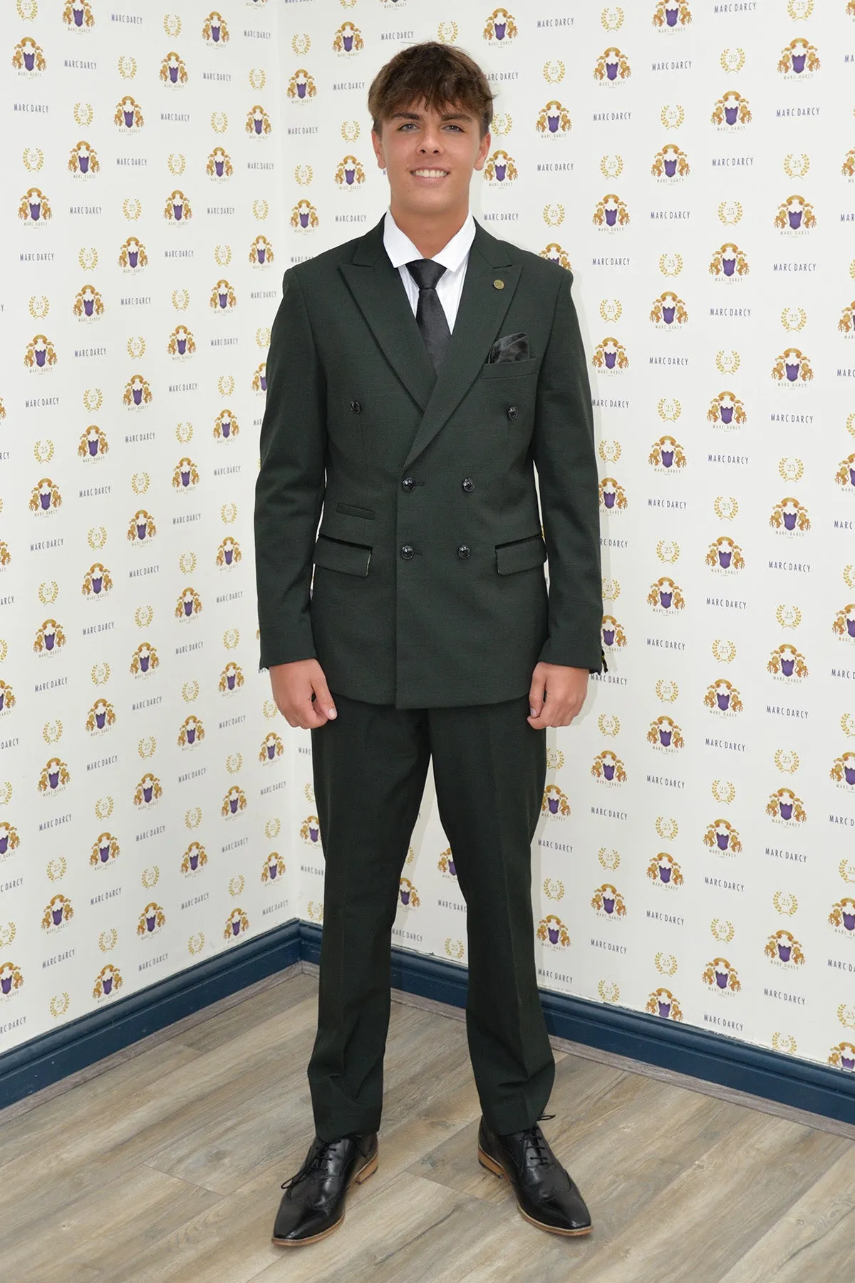 Coronation Street's Mason Radcliffe (Luca Toolan) In BROMLEY Olive Green Double Breasted Two Piece Suit