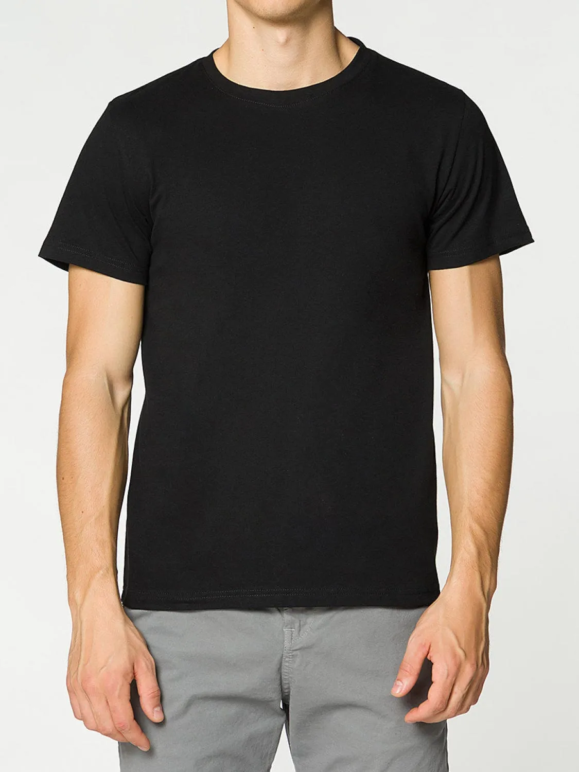 Crew Neck Organic Cotton T-shirt Black