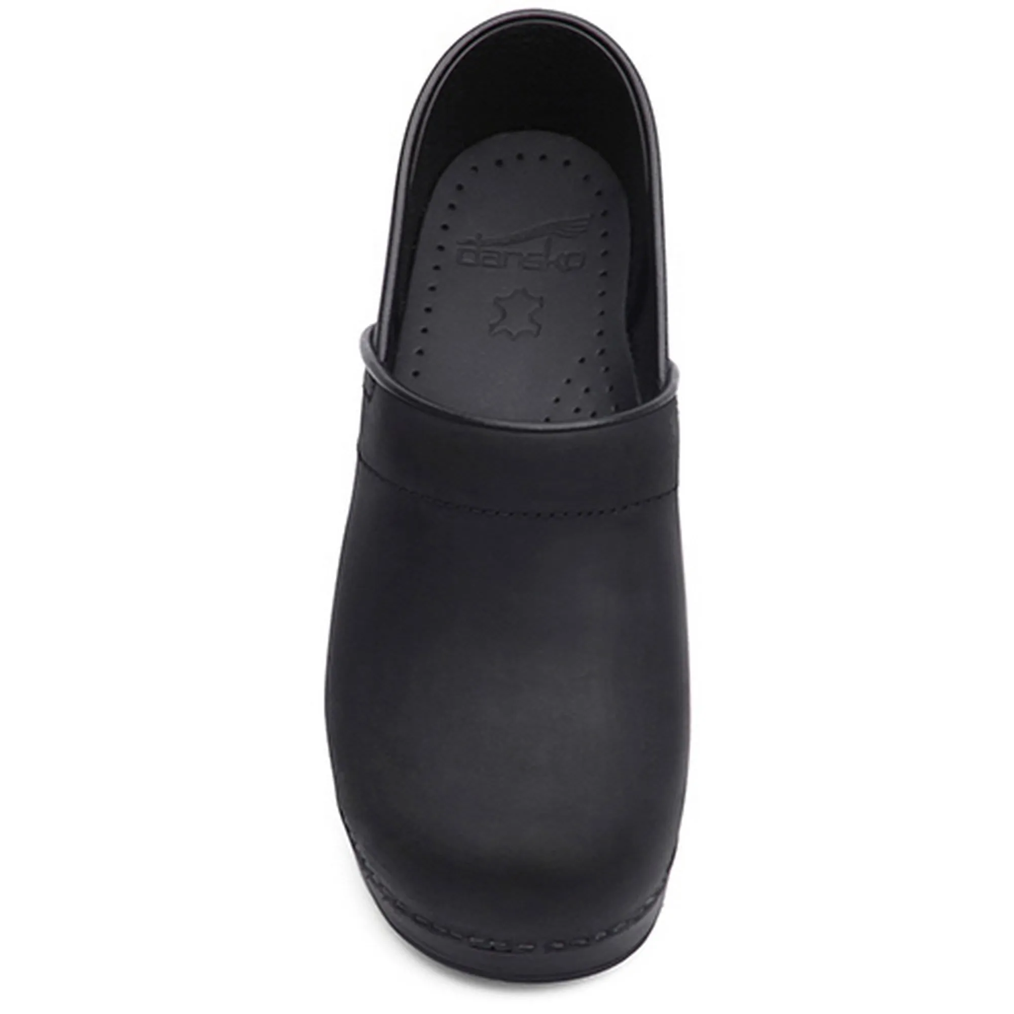 DANSKO Men's Narrow Professional Black Oiled Leather Clogs