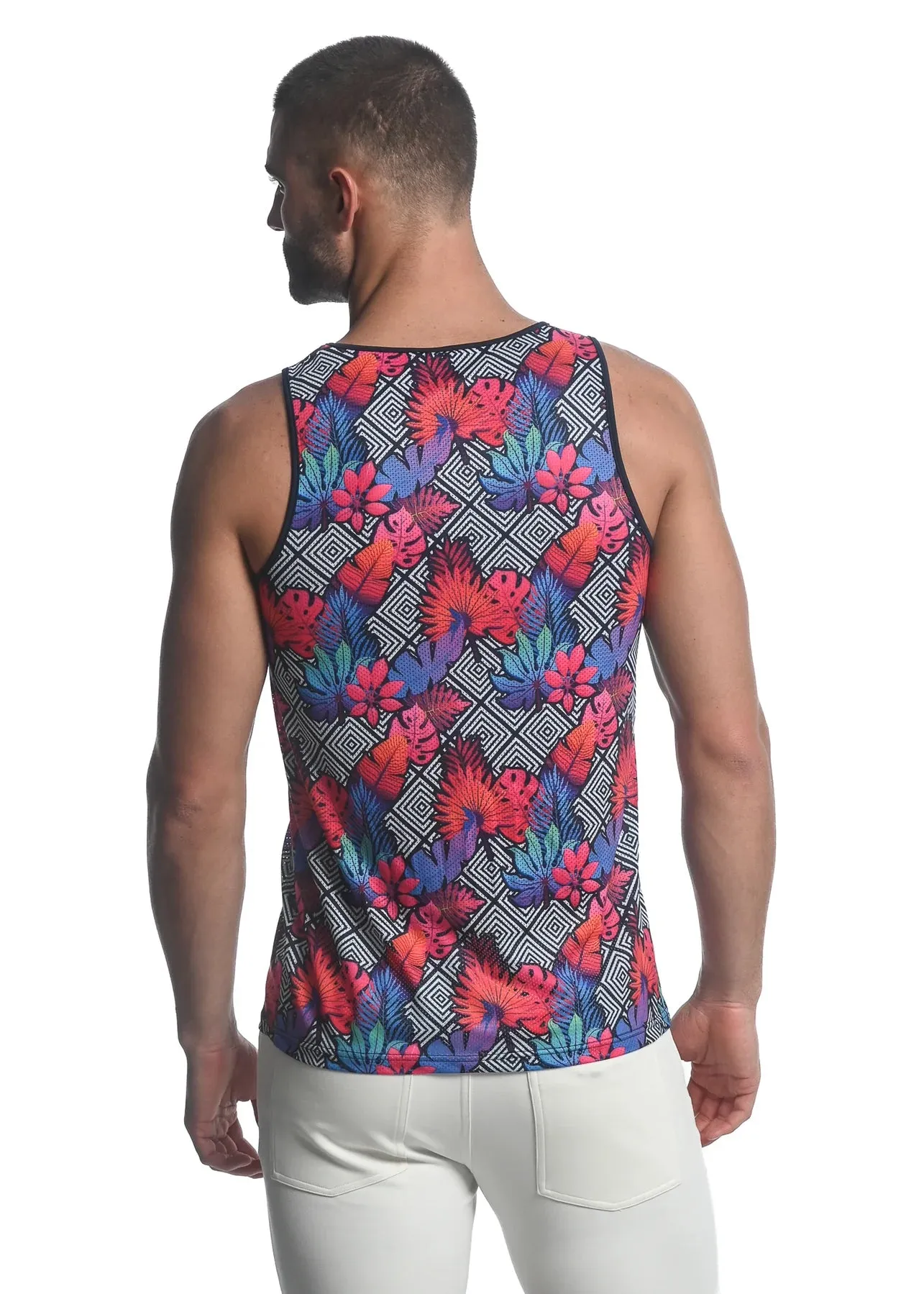 DIAMOND TROPICS PRINTED MESH TANK