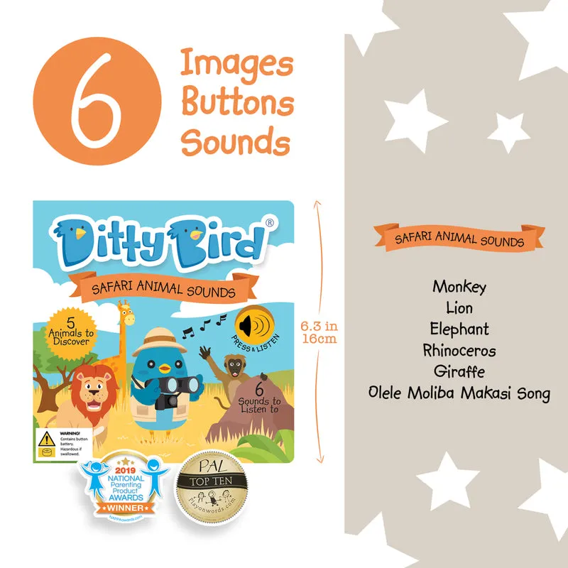 Ditty Bird Sound Board Book - Safari Animals