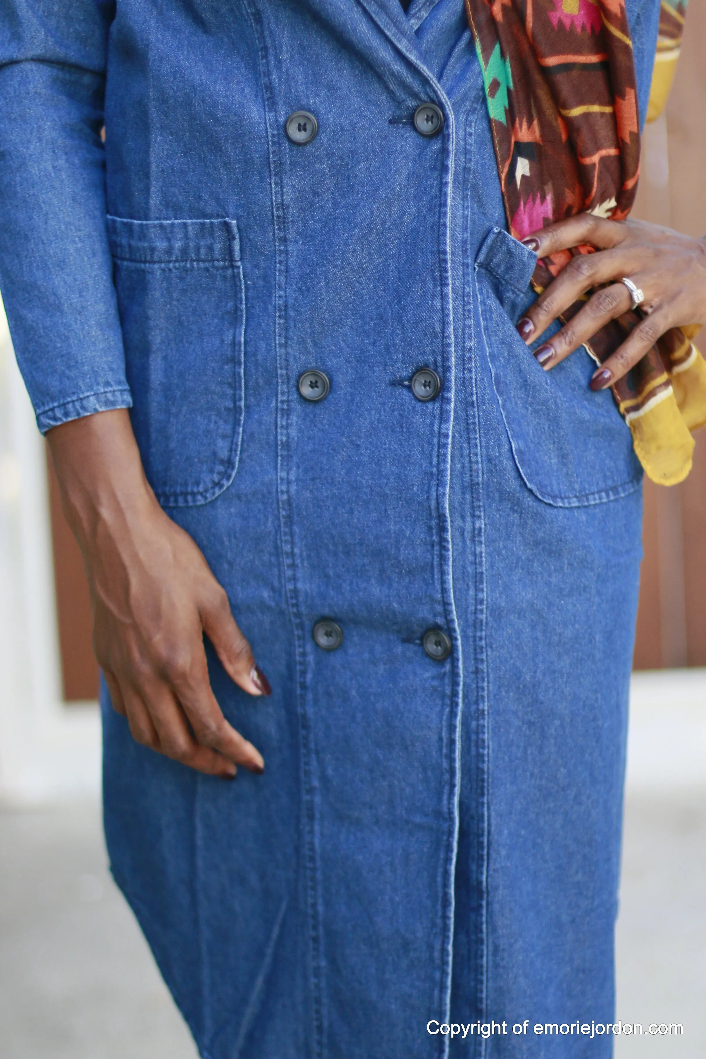 Double Breasted Denim Dress