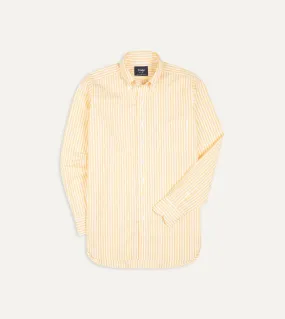 Drake's Bengal Stripe Poplin Button-Down Shirt / Yellow