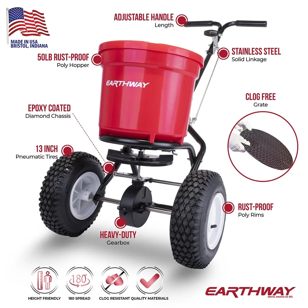 Earthway commercial broadcast fertiliser & seed spreader 23kg