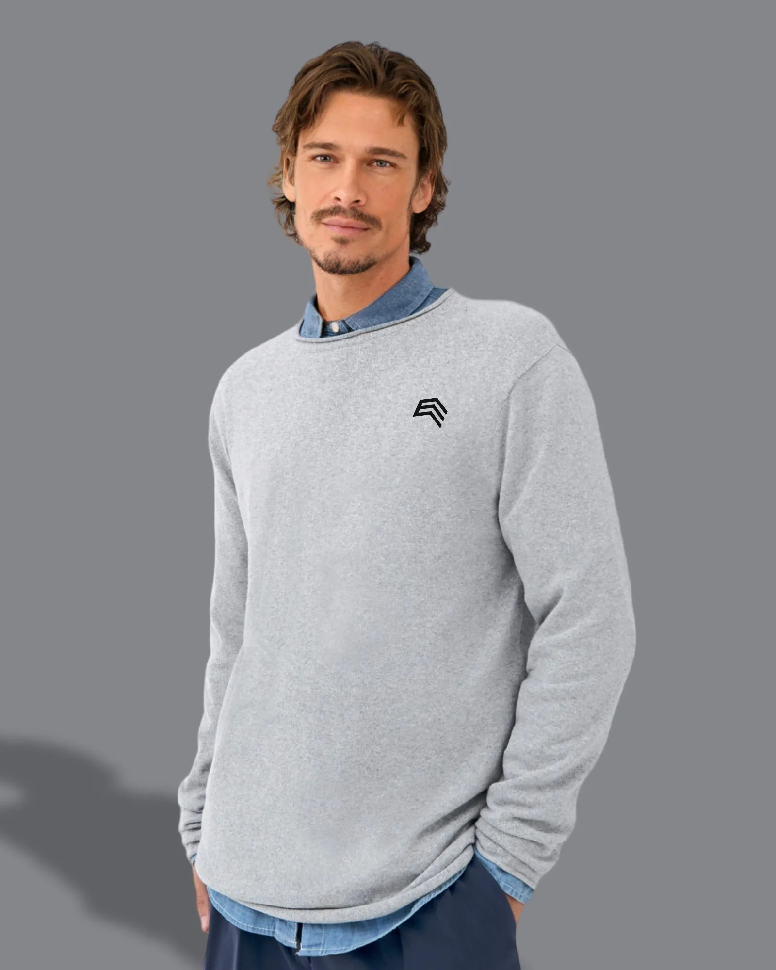 ECL 0060 ― Recycled Feinstrick-Pullover aus regenerierter Baumwolle - Schwarz