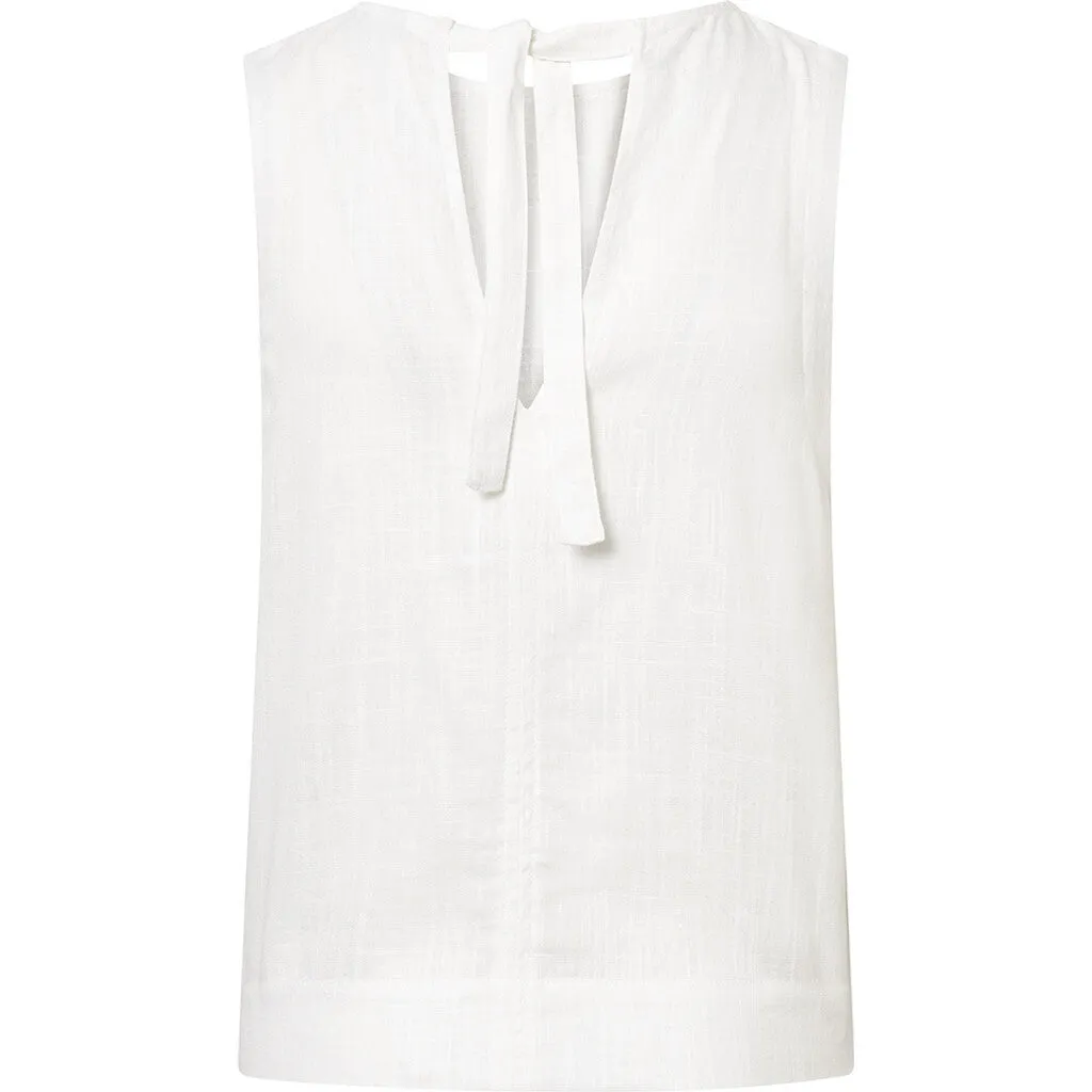 Elegant Tara top in delicious linen quality / 100028 - White