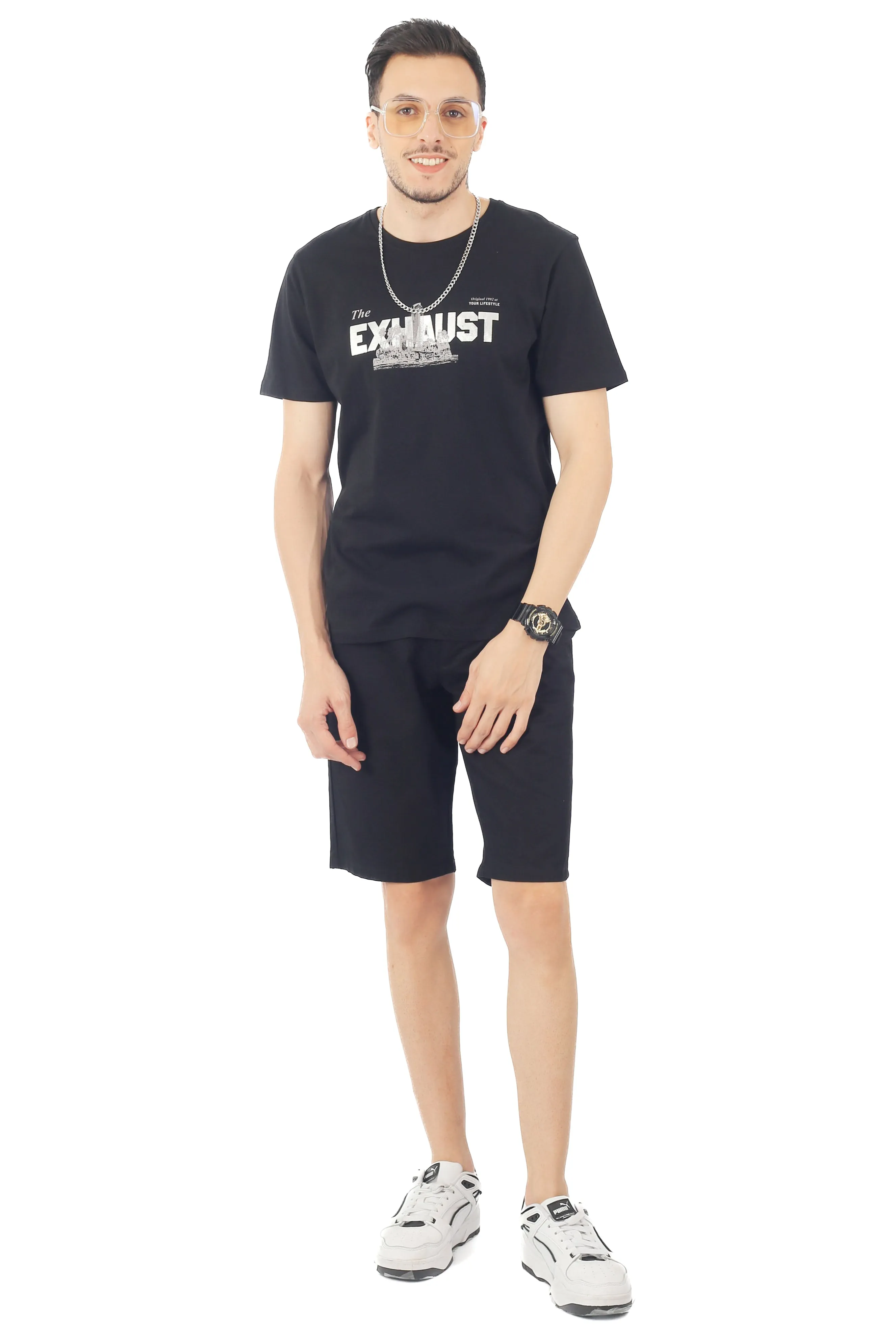 EXHAUST ROUND NECK T SHIRT [FREE CUT] 1647