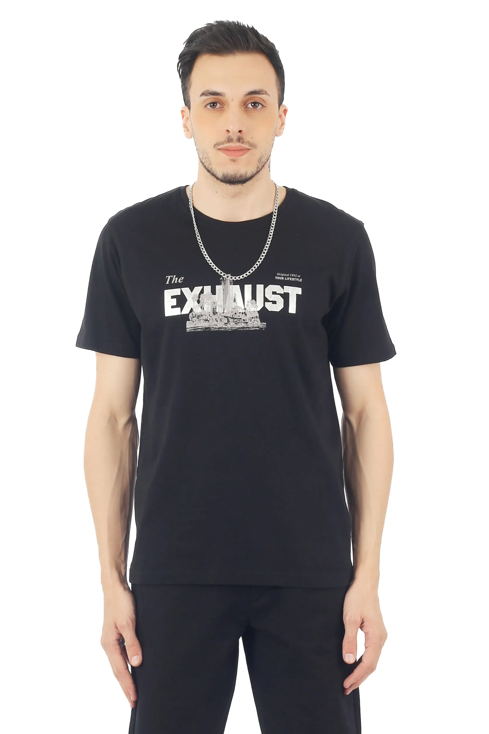 EXHAUST ROUND NECK T SHIRT [FREE CUT] 1647