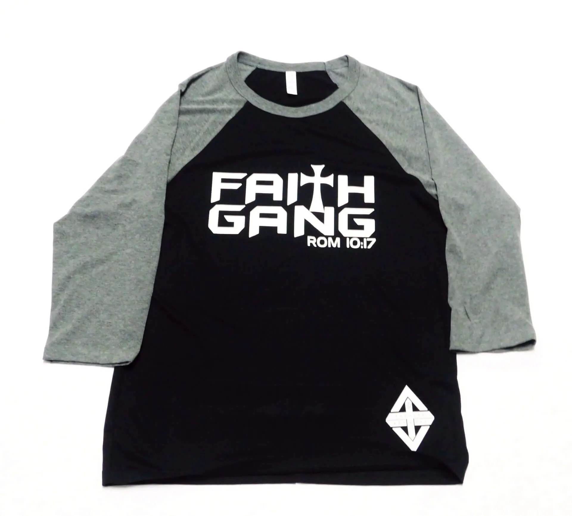 Faith Gang Black & Deep Heather Baseball Tee