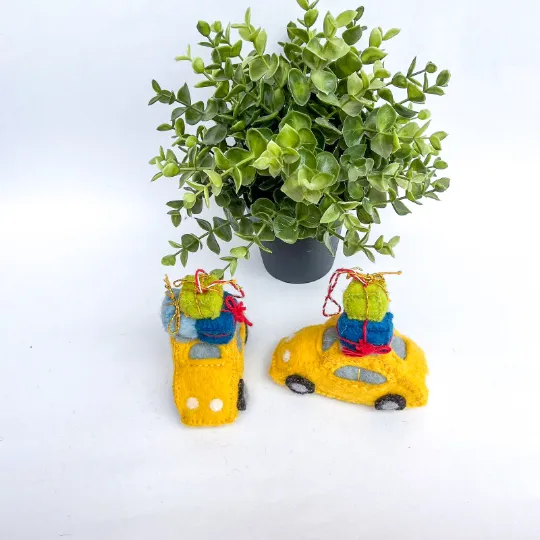 Felt Taxi Ornaments