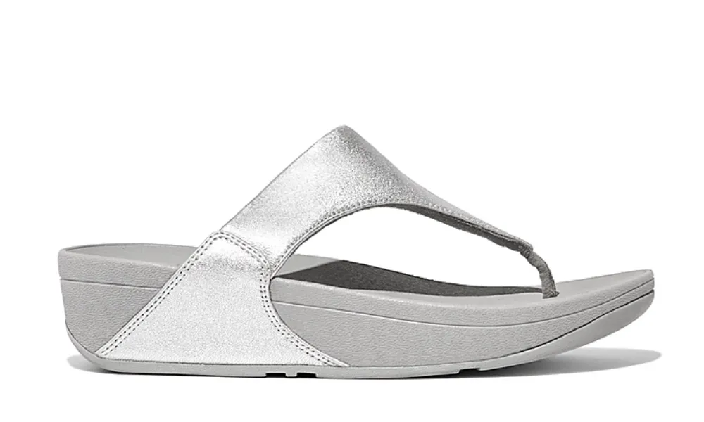 Fitflop - Lulu Leather Toe-Post Sandals Silver