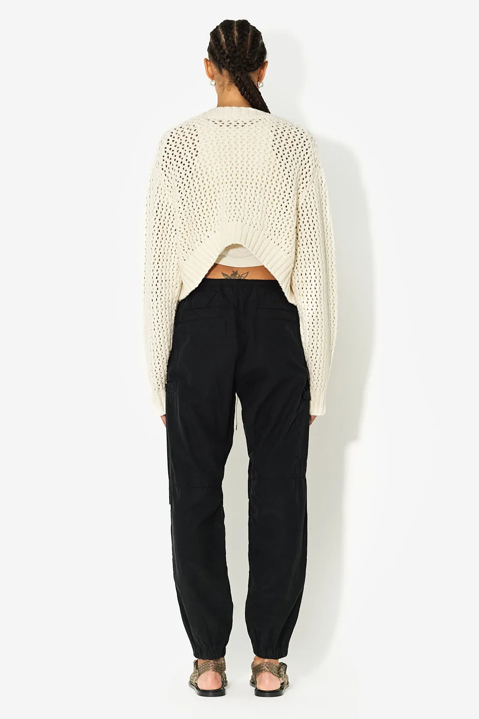 Foam Boucle Cropped Cardigan / Natural