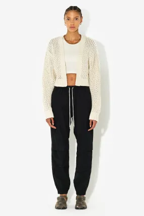 Foam Boucle Cropped Cardigan / Natural