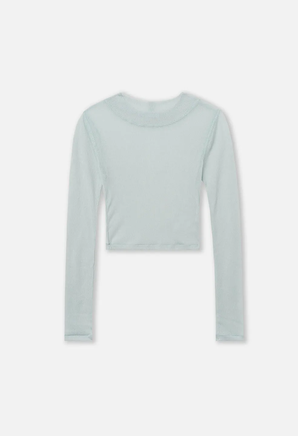 Gauze Rib LS Cropped Tee / Sky