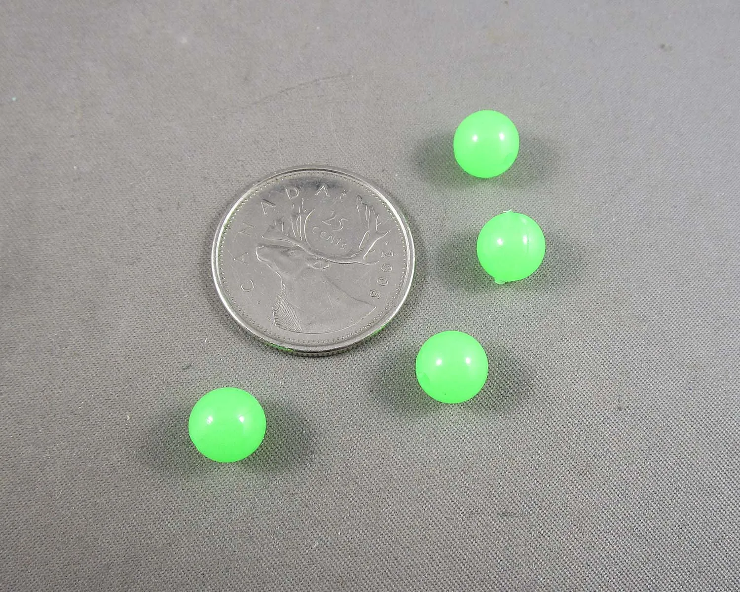 Glow in the Dark Beads Green Acrylic Various Sizes