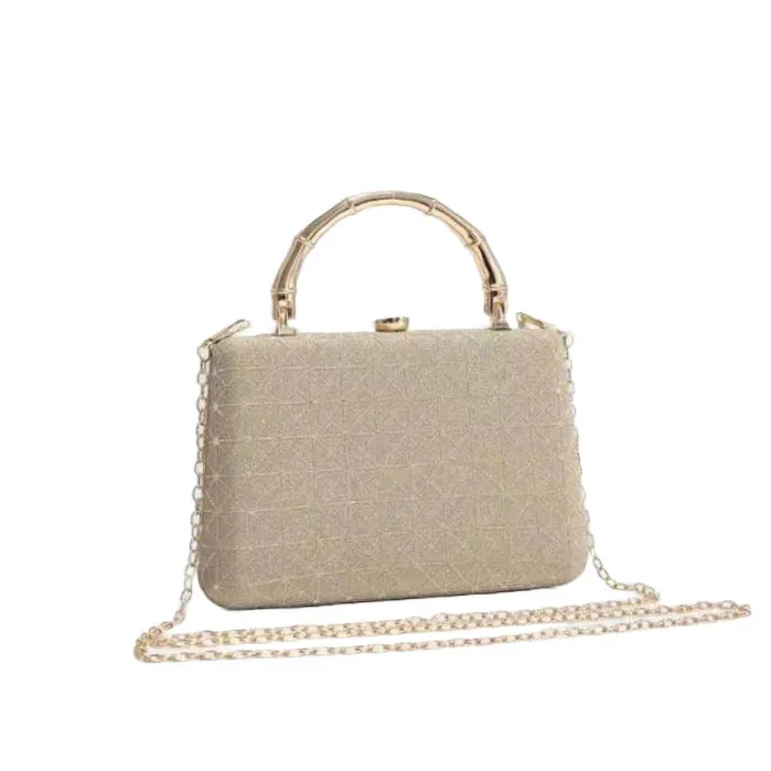 Gold Sparkle Design Rounded Edge Handbag