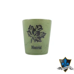 Green Ceramic Maple Leaf Shotglass