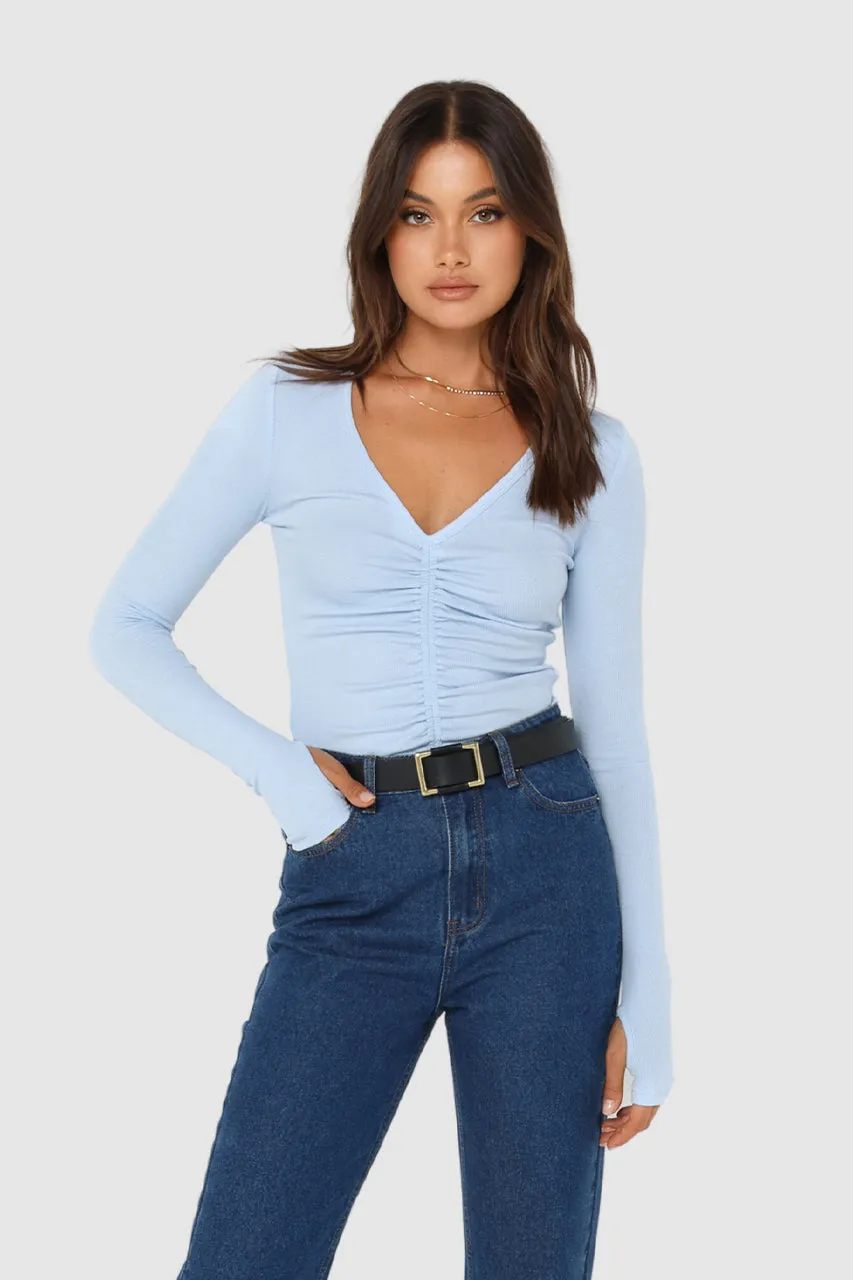 Hazel Long Sleeve Top | Powder Blue