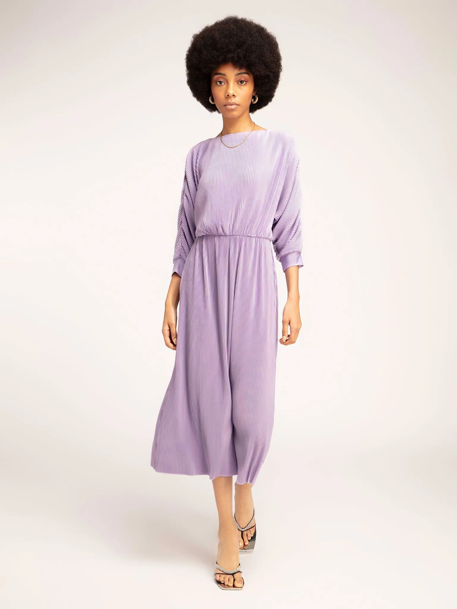 Hebe Midi Dress in Lilac