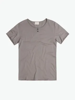 Henley Organic Cotton T-Shirt Grey