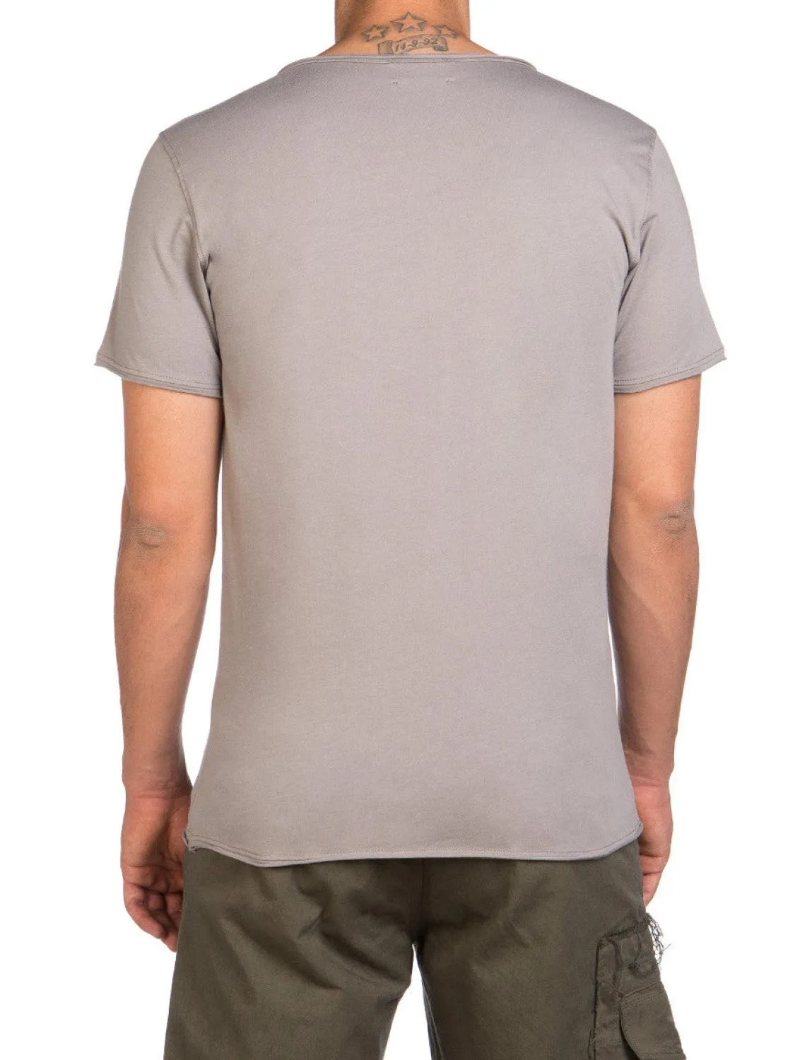 Henley Organic Cotton T-Shirt Grey