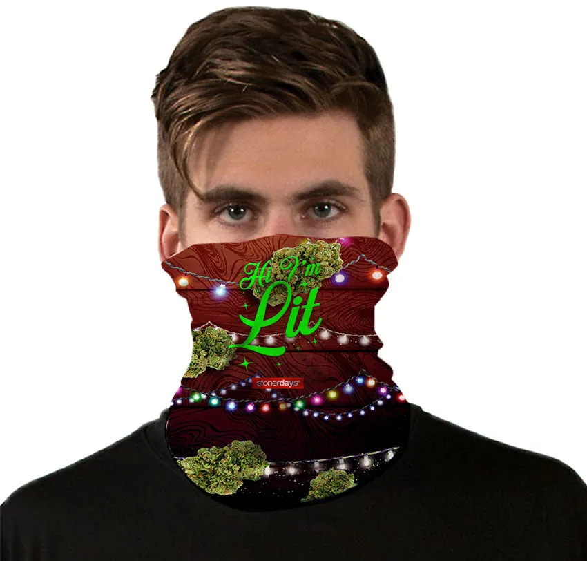 Hi Im Lit Christmas Neck Gaiter