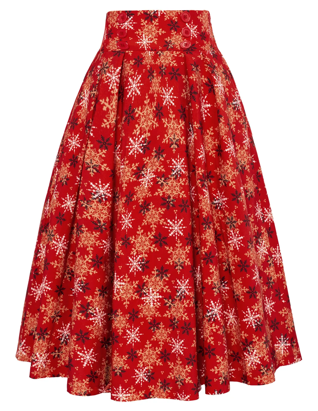 High Waist Snowflake Pattern Bow Decorate A-Line Skirt