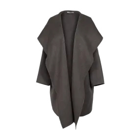 Hooded Cashmere Coat Grey