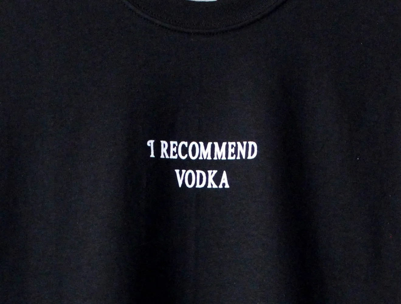 I Recommend Vodka Black Graphic Unisex Tee