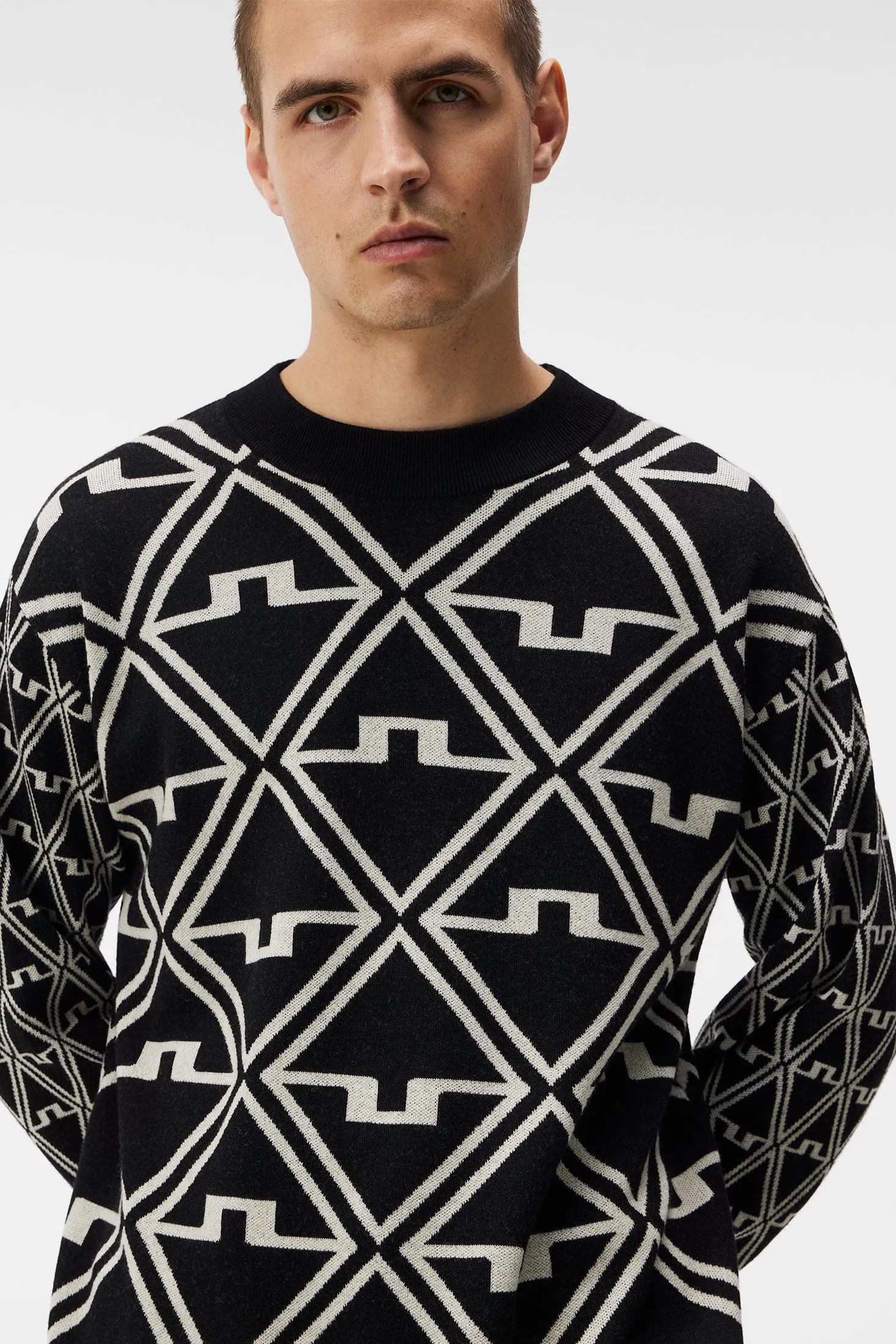 Isaac Jacquard Knitted Sweater