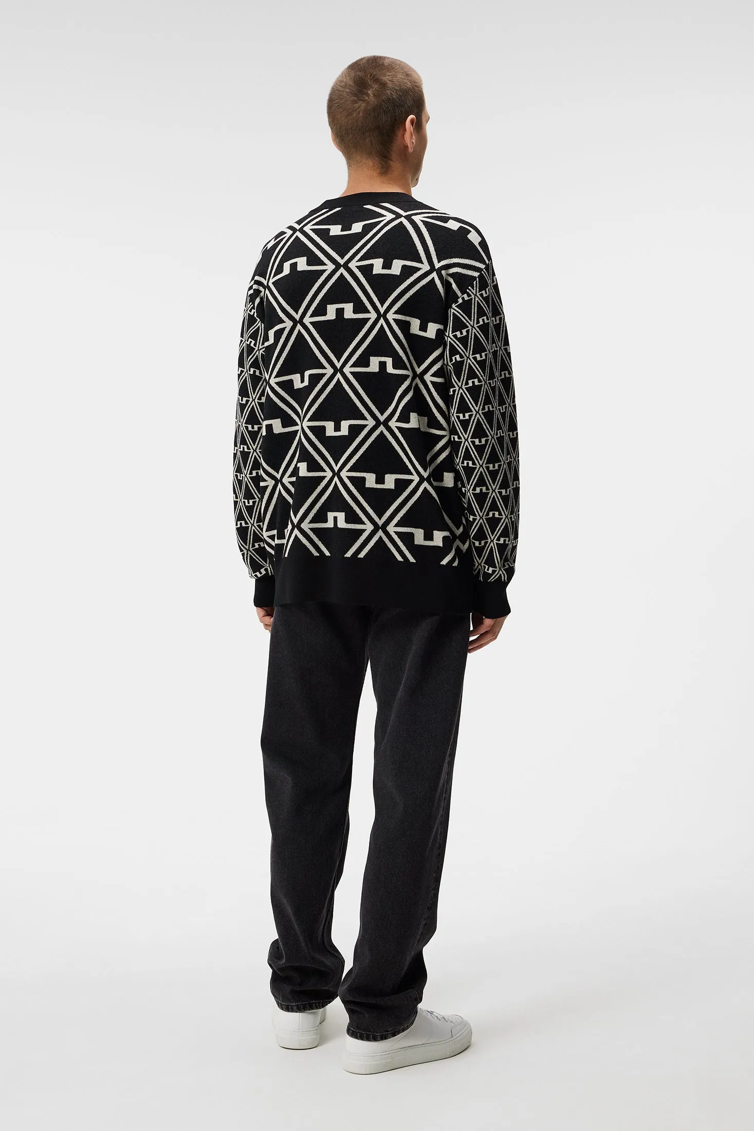 Isaac Jacquard Knitted Sweater