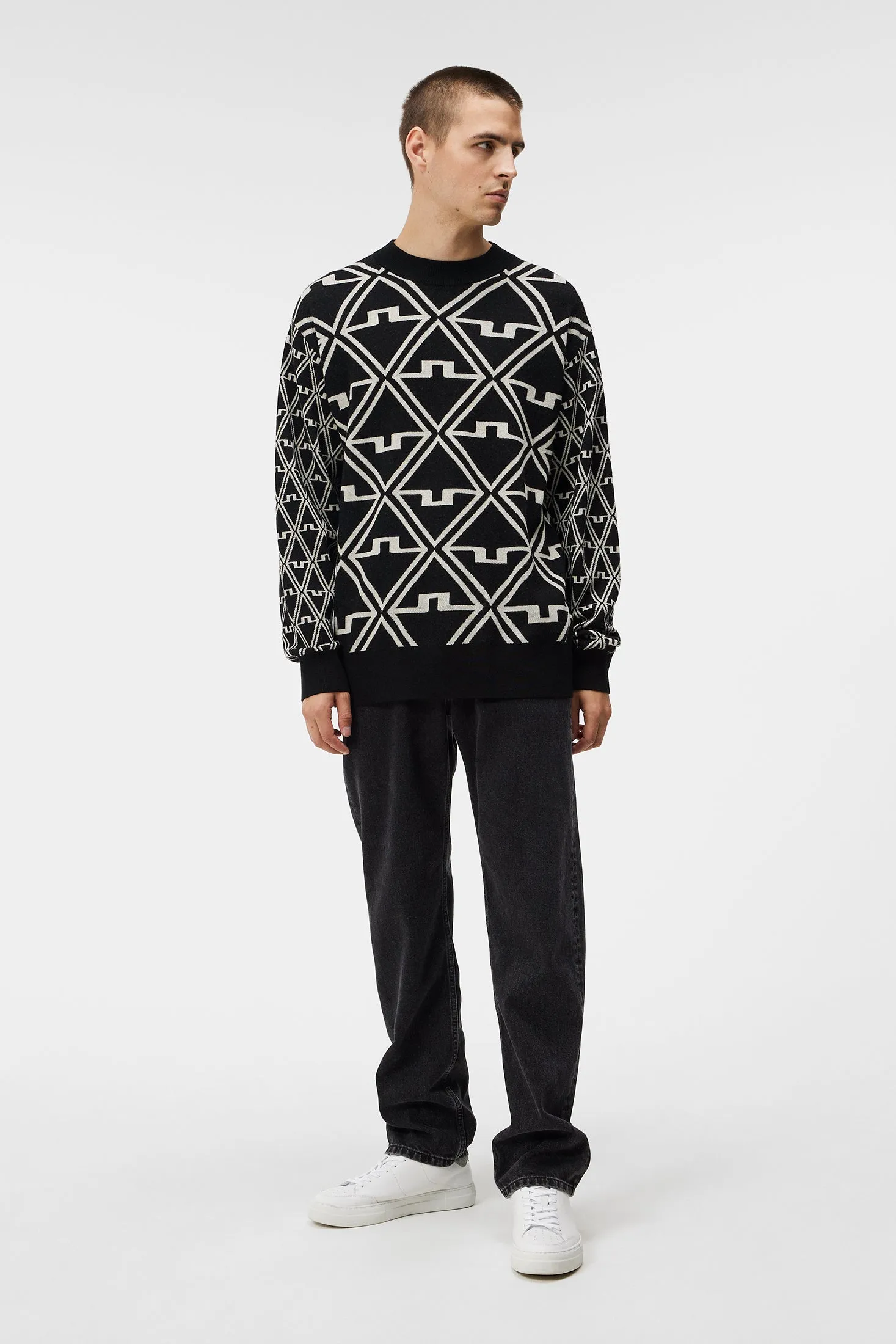 Isaac Jacquard Knitted Sweater