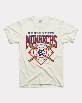 Kansas City Monarchs Diamond Vintage White T-Shirt