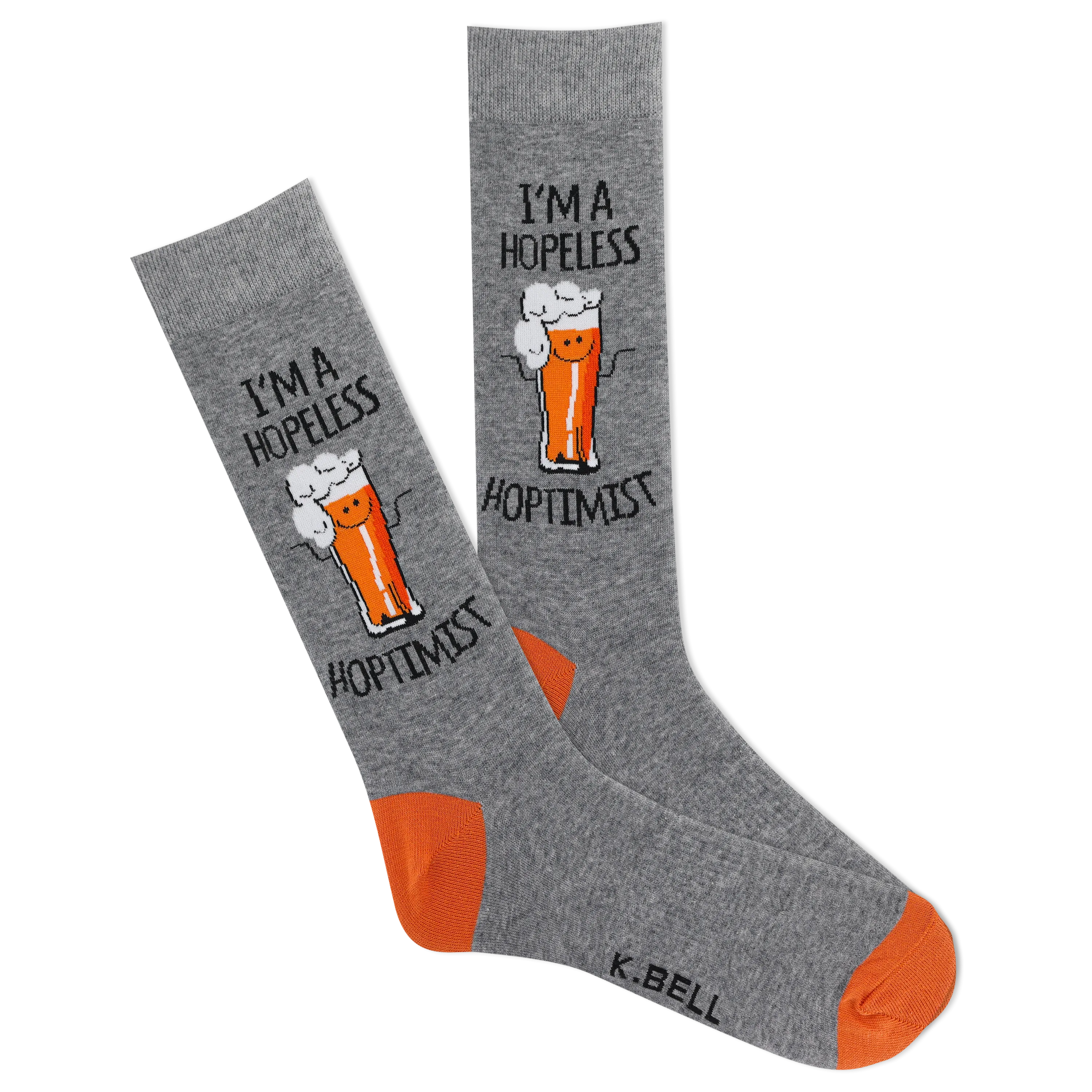 K.Bell Men's I'm a Hopeless Hoptimist Crew Sock