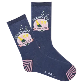 K.Bell Women's Champagne Campaign Crew Sock