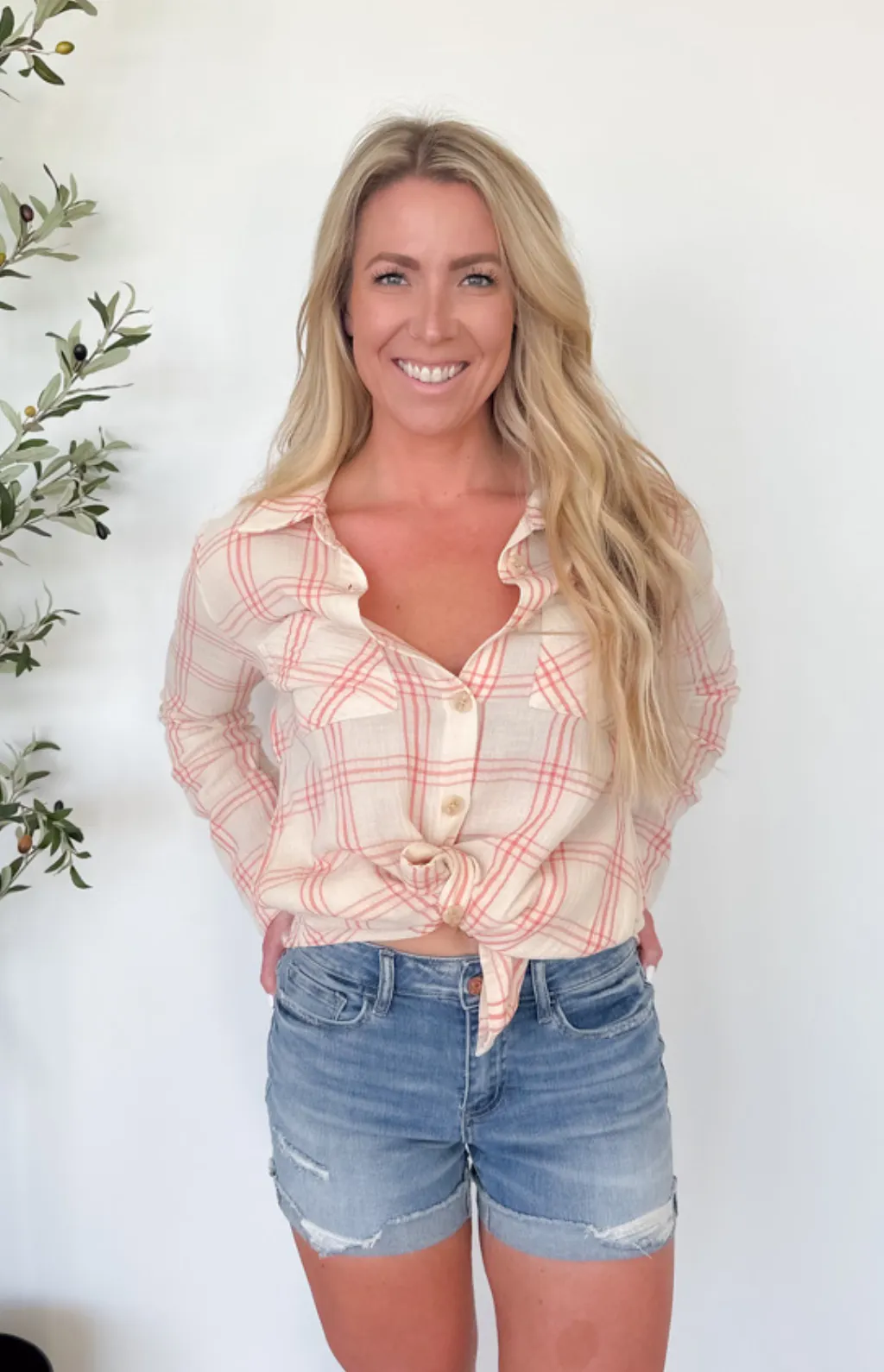 Kennedy Button Up Plaid Top