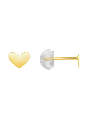 Kid Gold Heart Stud Earrings 14K