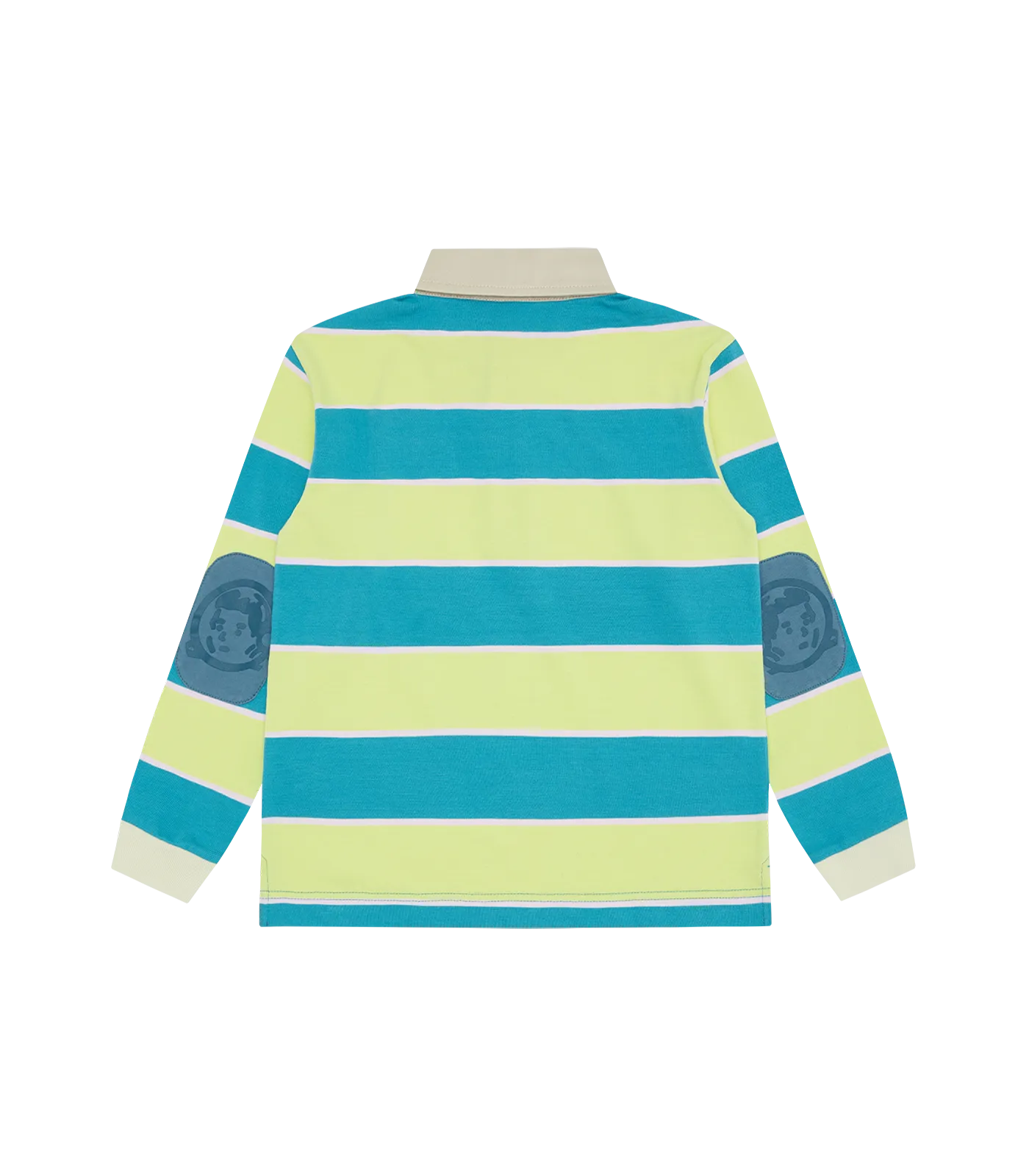 KIDS STRIPED L/S RUGBY SHIRT - TEAL